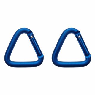 【2個セット】 トライアングル カラビナ ブルー 三角 キーホルダー(テント/タープ)