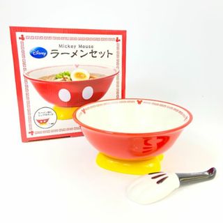 ディズニー ミッキーマウス ラーメンセット 鉢 食器 Disney レッド グッズ(食器)