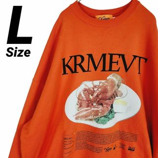 美品★L★KEBOZ ALL GOOD STOREコラボ スウェット オレンジ(スウェット)