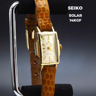 セイコー(SEIKO)のSEIKO SOLAR 手巻き腕時計 14K GF ビンテージ(腕時計)
