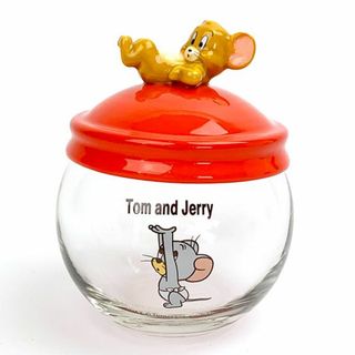 トムとジェリー キャンディポット ジェリー＆タフィー 保存容器 小物入れ インテリア キッチン レッド(その他)