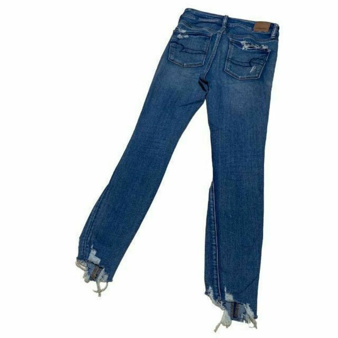 American Eagle(アメリカンイーグル)のアメリカンイーグル HI-RISE JEGGING US4 クラッシュ加工 レディースのパンツ(デニム/ジーンズ)の商品写真