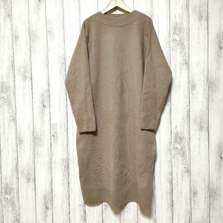 ユニクロ(UNIQLO)のUNIQLO ユニクロ (L)　スフレヤーンボートネックワンピース(ロングワンピース/マキシワンピース)