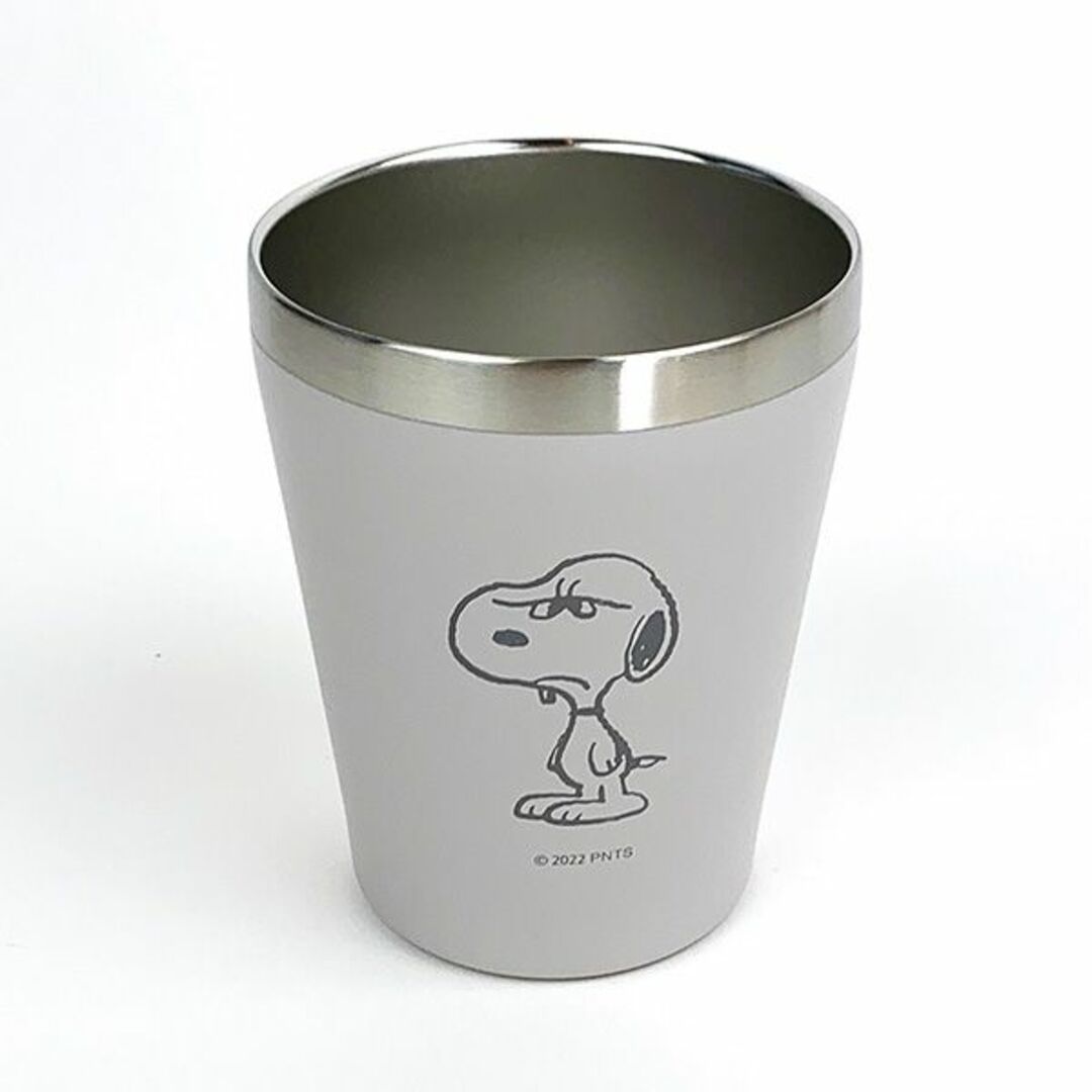 SNOOPY(スヌーピー)のスヌーピー ステンレスタンブラー モノクロユニーク PEANUTS グレー インテリア/住まい/日用品のキッチン/食器(タンブラー)の商品写真