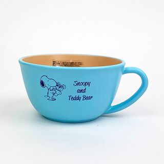 スヌーピー(SNOOPY)のスヌーピー SNOOPY&Teddy Bear スープカップ ブルー ランチ キッズ 430ml(サングラス/メガネ)