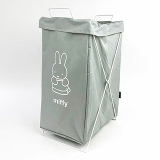 ミッフィー(miffy)のMIFFY ミッフィー Dick Bruna 折り畳めるランドリーバスケット縦型 ランドリー 洗濯かご ディックブルーナ 防水加工 グレー(日用品/生活雑貨)