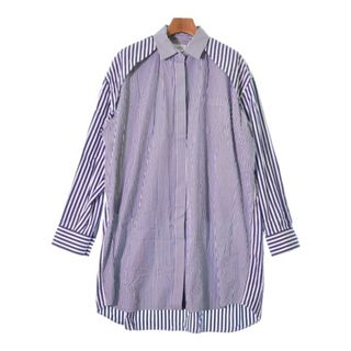 サカイ(sacai)のsacai サカイ カジュアルシャツ 3(L位) 青x白(ストライプ) 【古着】【中古】(シャツ/ブラウス(長袖/七分))