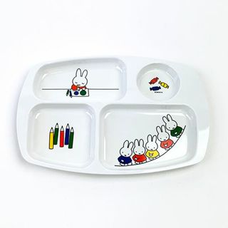 ミッフィー(miffy)のミッフィー  おともだち シリーズ ミッフィーとおともだち 角皿 プレート ベビー ランチ(食器)