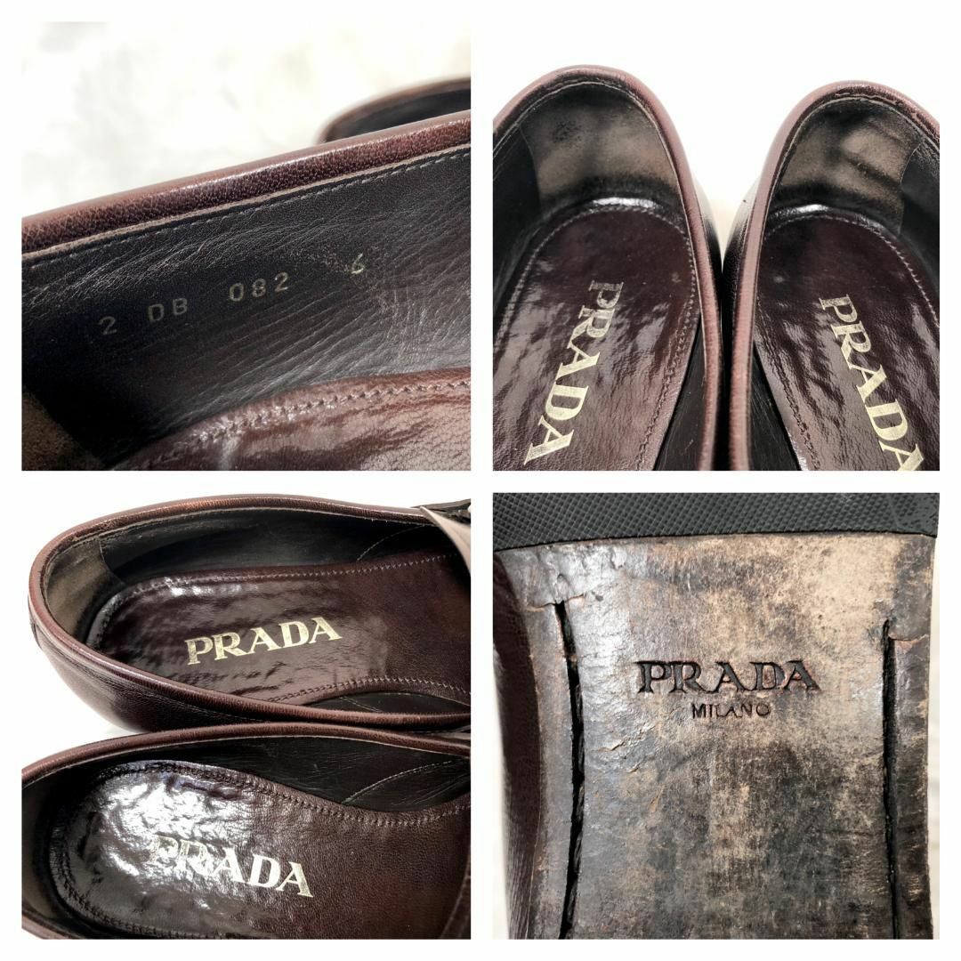 PRADA(プラダ)のプラダ PRADA ローファー レザー シューズ ダークブラウン メンズの靴/シューズ(ドレス/ビジネス)の商品写真