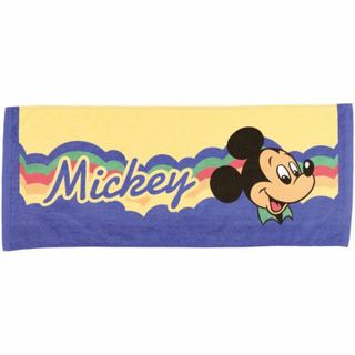 ディズニー(Disney)のディズニーレトロ フェイスタオル （ミッキーマウス） Disney ブルー サマー 行楽(タオルケット)