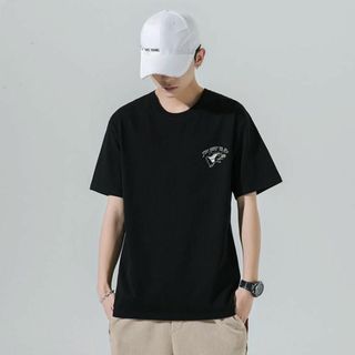 【迅速発送】シンプル　Tシャツ　オフショル　ストリート ブラック(Tシャツ/カットソー(半袖/袖なし))