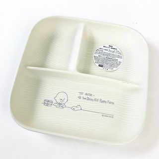 スヌーピー(SNOOPY)のスヌーピー スクエアワンプレート L スヌーピー 食器 メラミン食器 ランチ 木目調 SNOOPY 白 グッズ 日本製  (MCOR)(その他)