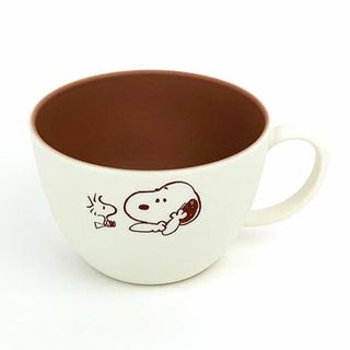 スヌーピー(SNOOPY)のスヌーピー 木目調 スープマグ リラックスタイム ブラウン マグカップ ランチ キッチン ベビー キッズ(グラス/カップ)