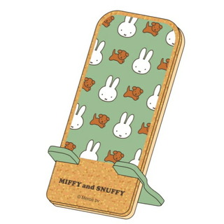 ミッフィー(miffy)のミッフィー＆スナッフィー モバイルスタンド グリーン 日本製 23AW(ボトル・ケース・携帯小物)