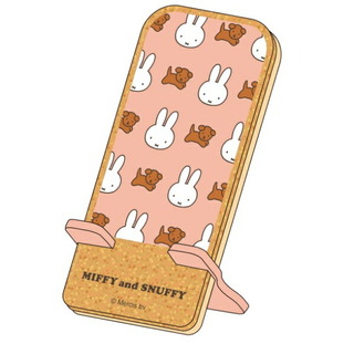 ミッフィー(miffy)のミッフィー＆スナッフィー モバイルスタンド ピンク 日本製 23AW(ボトル・ケース・携帯小物)