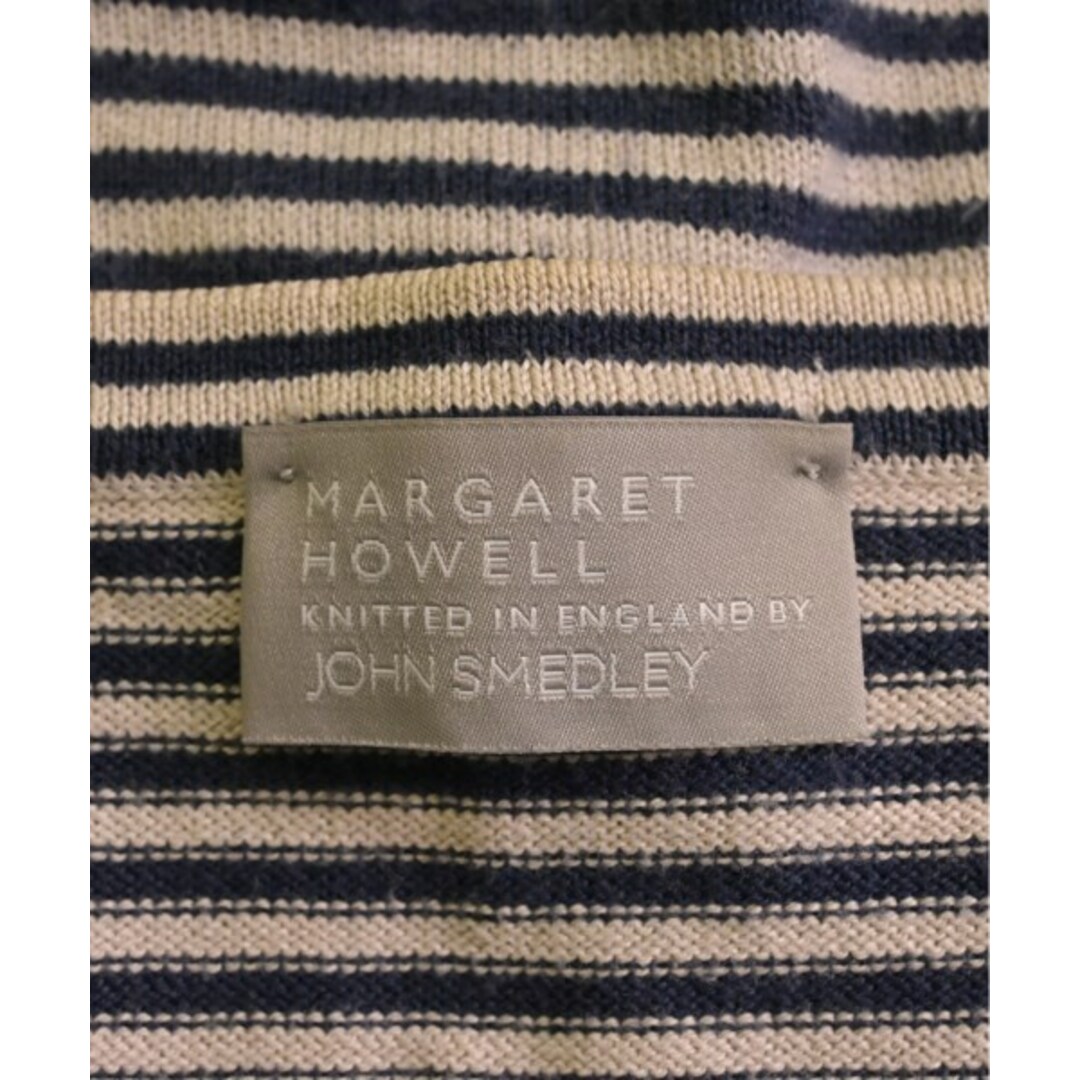 JOHN SMEDLEY(ジョンスメドレー)のJOHN SMEDLEY ニット・セーター M ベージュx紺(ボーダー) 【古着】【中古】 メンズのトップス(ニット/セーター)の商品写真