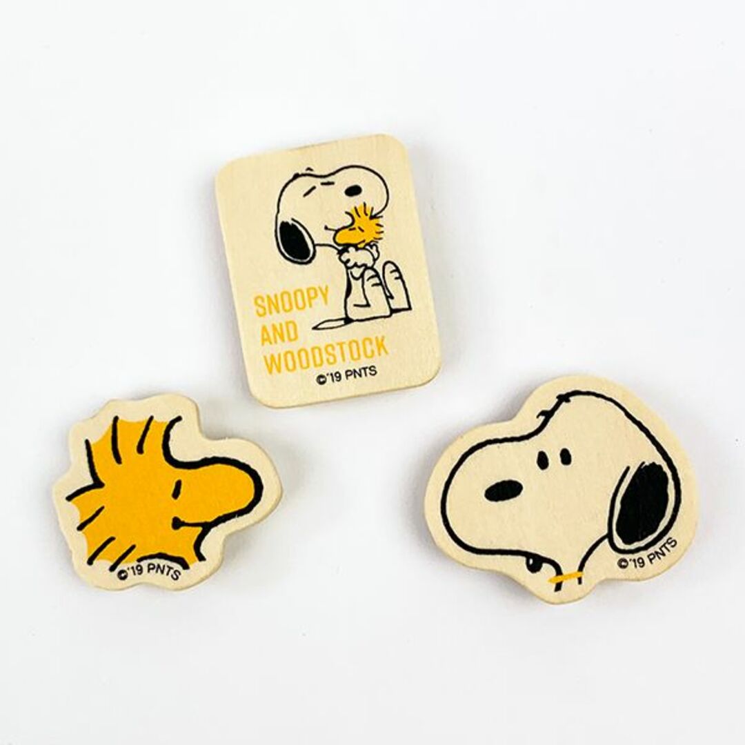 SNOOPY(スヌーピー)のスヌーピー マグネット 3個セット スヌーピー & ウッドストック 磁石 インテリア キッチン 日本製 インテリア/住まい/日用品の文房具(その他)の商品写真