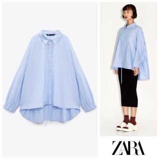 ザラ(ZARA)の新品  ZARA オーバーサイズ オックスフォードシャツ M～L(シャツ/ブラウス(長袖/七分))