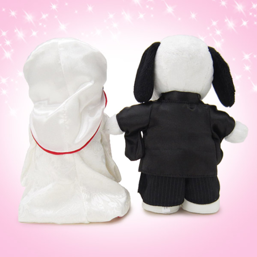 SNOOPY(スヌーピー)のピーナッツ スヌーピー ウエディングぬいぐるみ スヌーピー＆ベル 和風 Lサイズ グッズ エンタメ/ホビーのおもちゃ/ぬいぐるみ(ぬいぐるみ)の商品写真