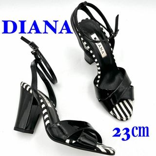 ダイアナ(DIANA)のDIANA ダイアナ サンダル アンクルストラップ エナメル ブラック 23㎝(サンダル)