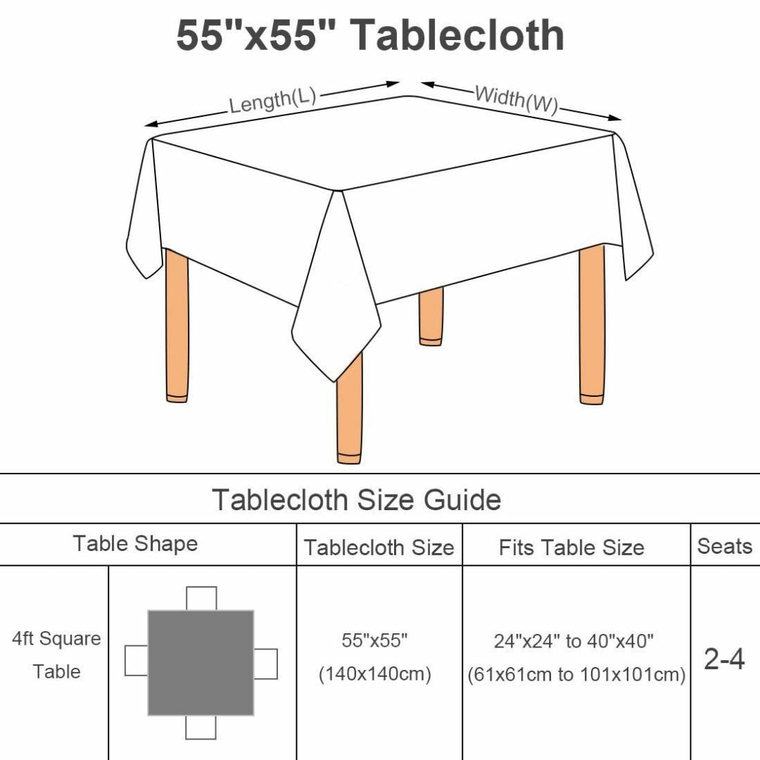 【色: グレー】PiccoCasa 正方形 テーブルクロス 汚れに強い しわにな インテリア/住まい/日用品のキッチン/食器(その他)の商品写真