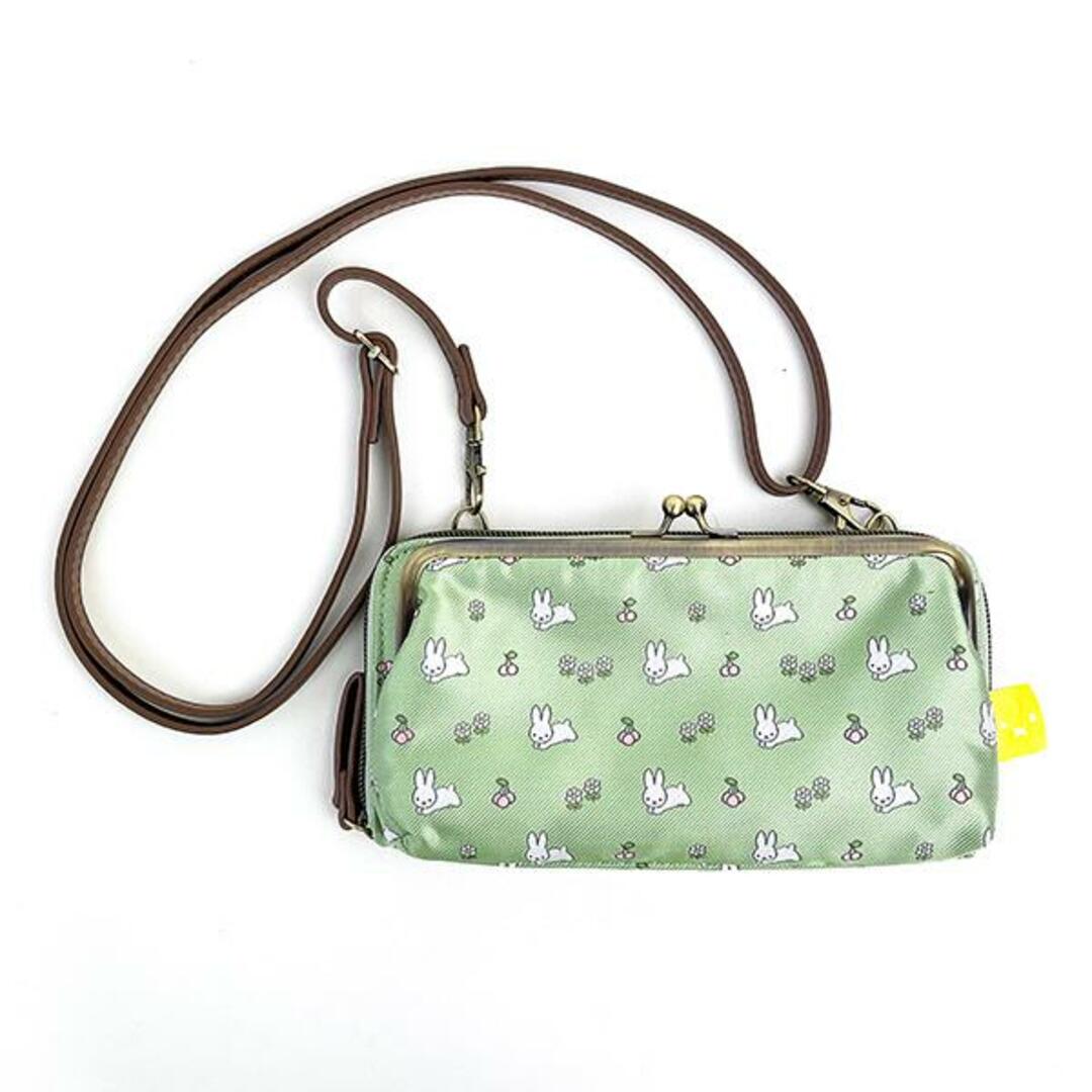 miffy(ミッフィー)のミッフィー miffy ジャガードお財布ショルダーバッグ （うさぎ柄） グリーン レディースのバッグ(ショルダーバッグ)の商品写真