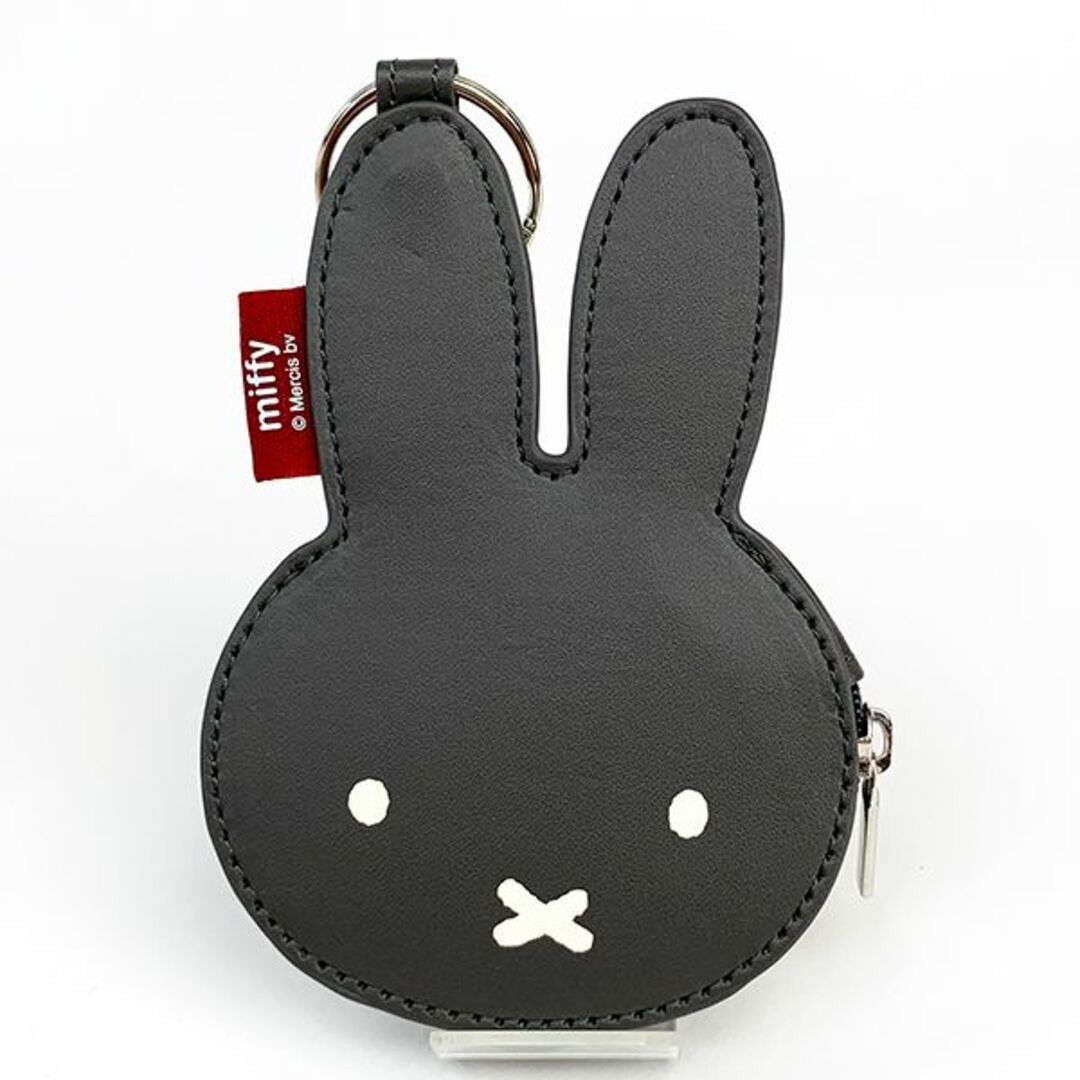 miffy(ミッフィー)のミッフィー 合皮フェイスコインケース GY ミッフィー 財布 コインケース 小物入れ 鍵 グレー グッズ レディースのファッション小物(コインケース)の商品写真