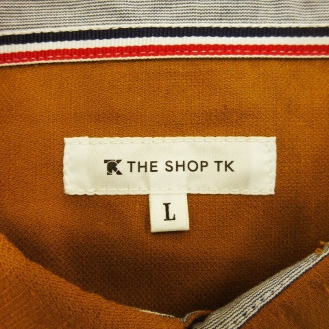 THE SHOP TK(ザショップティーケー)のザショップ TK シャツ 七分袖 麻混 リネン混 薄手 ポケット L 茶 メンズのトップス(シャツ)の商品写真