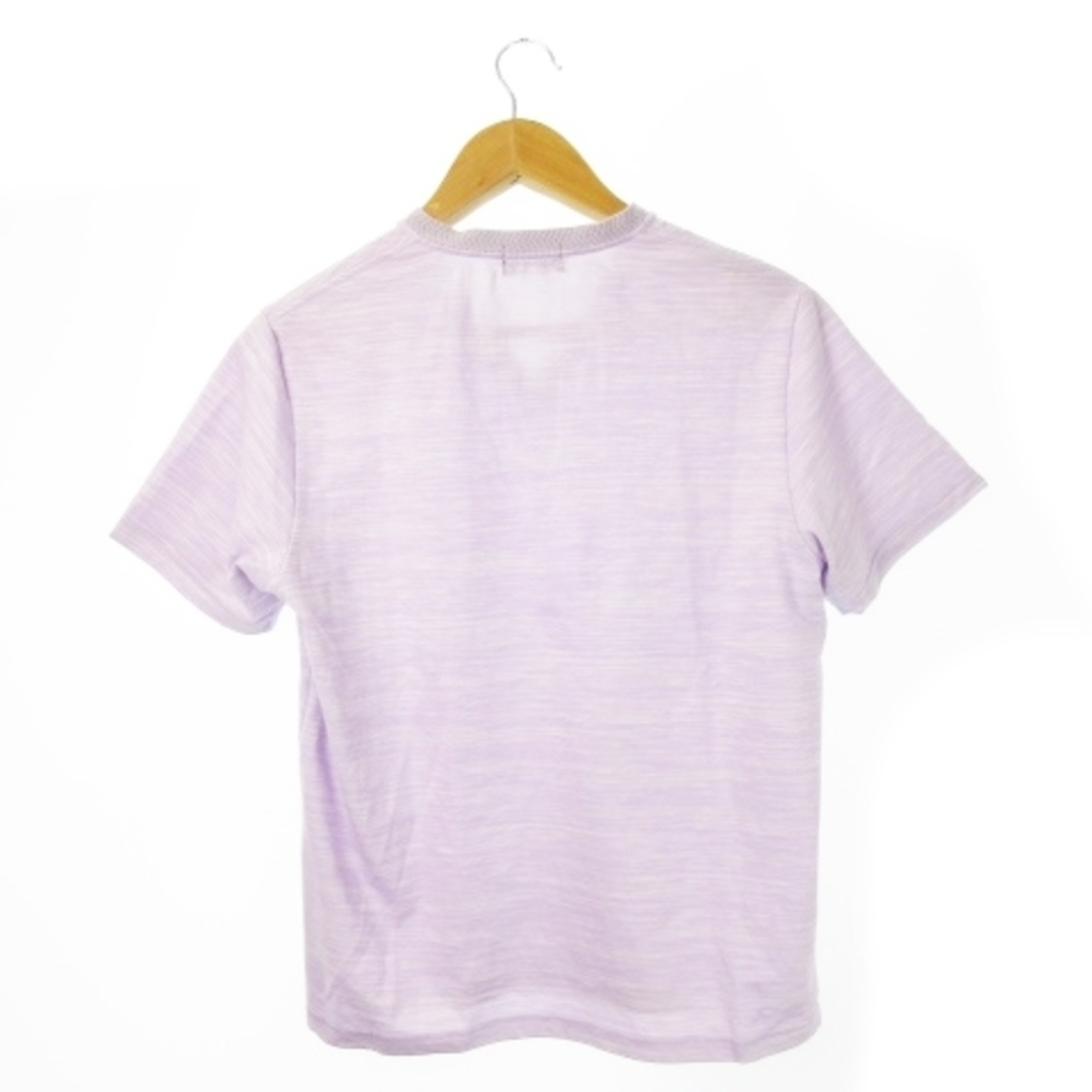 MEN'S BIGI(メンズビギ)のメンズビギ Tシャツ Vネック 半袖 切替 ワンポイント 杢 L 紫 ラベンダー メンズのトップス(Tシャツ/カットソー(半袖/袖なし))の商品写真