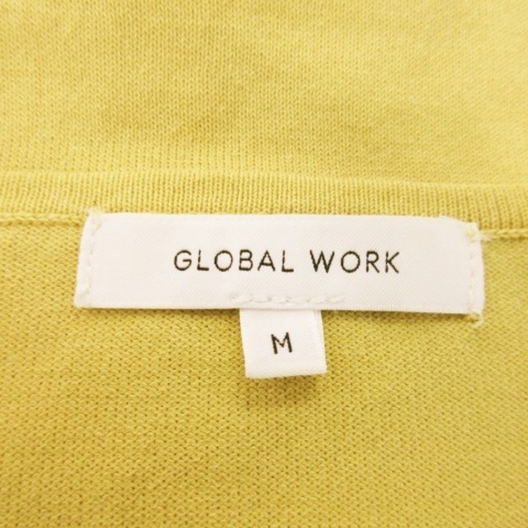 GLOBAL WORK(グローバルワーク)のグローバルワーク ニットソー Vネック 半袖 ゆったり サラサラ 薄手 M 黄 レディースのトップス(カットソー(半袖/袖なし))の商品写真