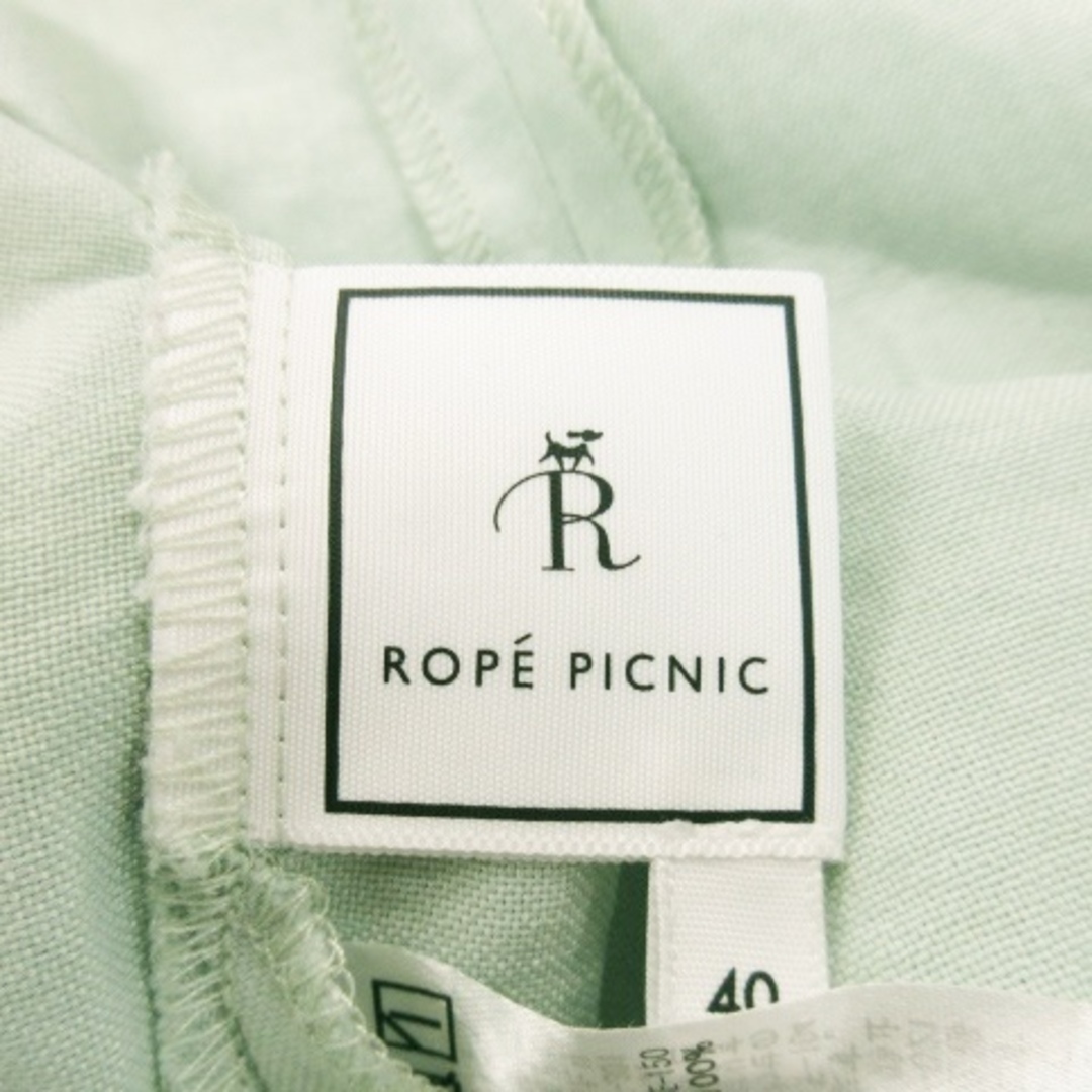 Rope' Picnic(ロペピクニック)のロペピクニック ブラウス カットソー Vネック 半袖 タックフリル 40 緑 レディースのトップス(シャツ/ブラウス(半袖/袖なし))の商品写真