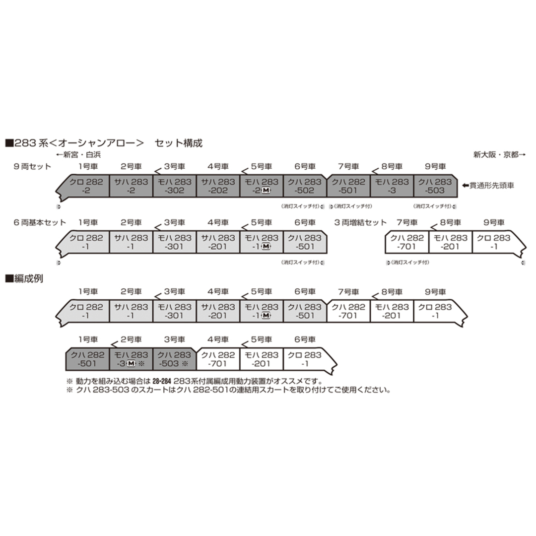 KATO 10-1839 283系 <オーシャンアロー> 9両セット エンタメ/ホビーのおもちゃ/ぬいぐるみ(鉄道模型)の商品写真