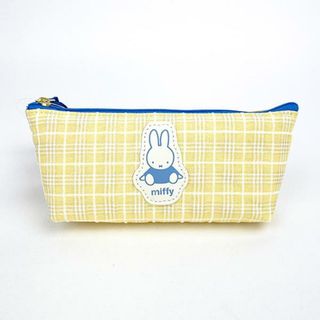 ミッフィー(miffy)のミッフィー miffy レトロチェック ペンケース　 イエロー 小物入れ(ペンケース/筆箱)