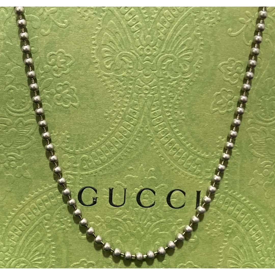 Gucci(グッチ)の希少/レア GUCCI/グッチ ブラックコーティング/ボールチェーンネックレス メンズのアクセサリー(ネックレス)の商品写真