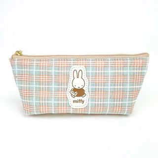 ミッフィー(miffy)のミッフィー miffy レトロチェック ペンケース　 グリーン 小物入れ(ペンケース/筆箱)