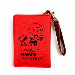 スヌーピー(SNOOPY)のスヌーピー パスケース（2つ折り） 70th レッド 定期入れ カード入れ(名刺入れ/定期入れ)