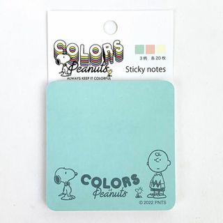 スヌーピー(SNOOPY)のスヌーピー カラー付箋 A グリーン Colors of Peanuts 文具 オフィス 学校(その他)