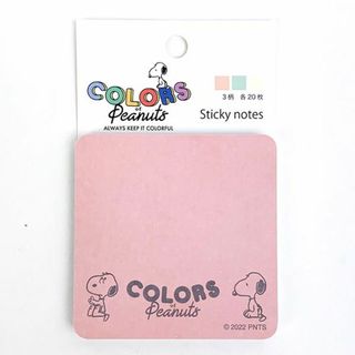 スヌーピー(SNOOPY)のスヌーピー カラー付箋 B ピンク Colors of Peanuts 文具 オフィス 学校(その他)