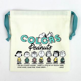 スヌーピー(SNOOPY)のスヌーピー 巾着袋(S) A グリーン Colors of Peanuts 小物入れ(弁当用品)