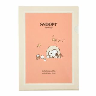 スヌーピー(SNOOPY)のスヌーピー A4クリアフォルダー（カフェ） 喫茶シリーズ ピンク PEANATUS SNOPPY 日本製(その他)