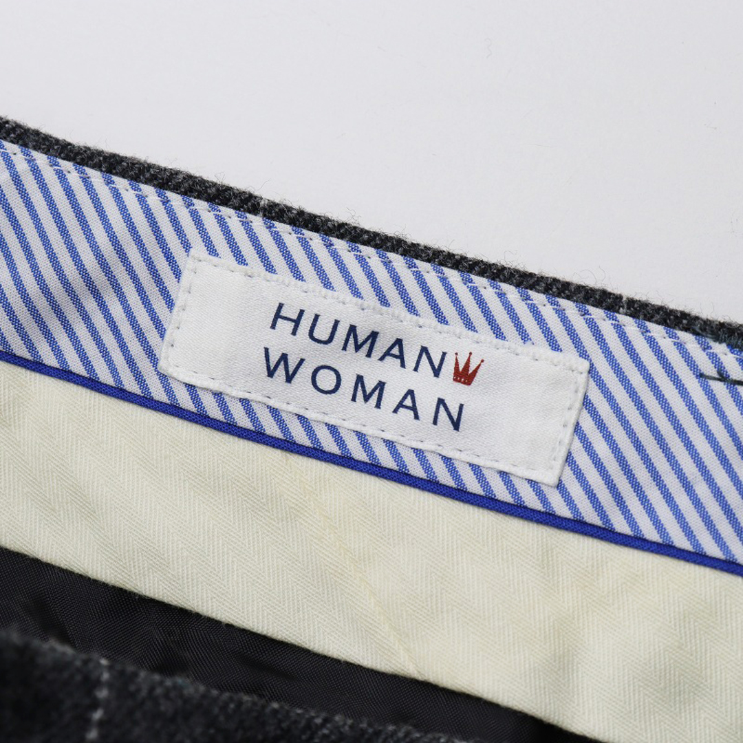 HUMAN WOMAN(ヒューマンウーマン)のヒューマンウーマン HUMAN WOMAN ウール ウィンドペン チェック パンツ SS/グレー ボトムス ロング【2400013734936】 レディースのパンツ(カジュアルパンツ)の商品写真