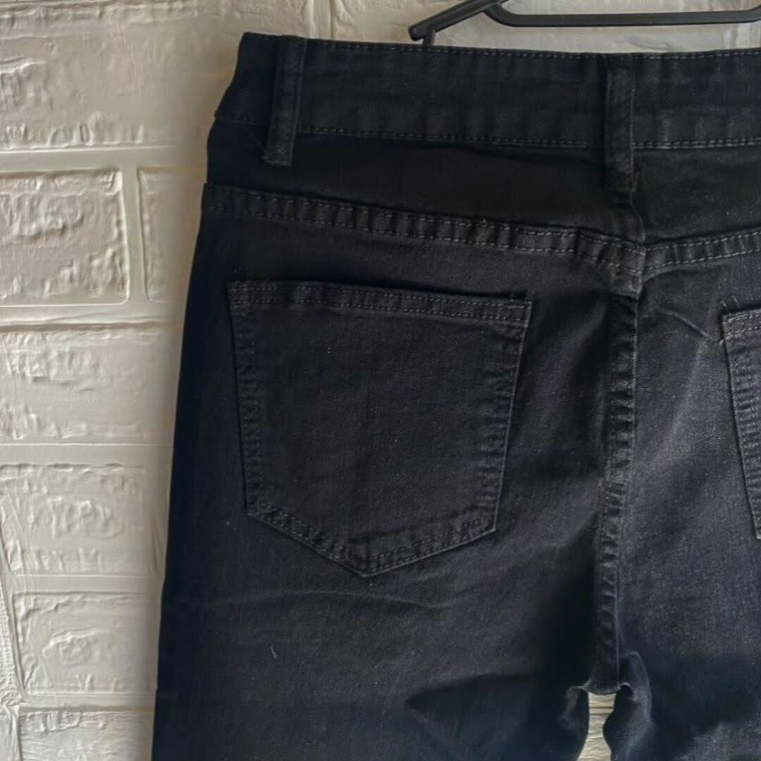 L スキニー デニム フィット感 バックスタイル ジーンズ 韓国 オルチャン 黒 メンズのパンツ(その他)の商品写真