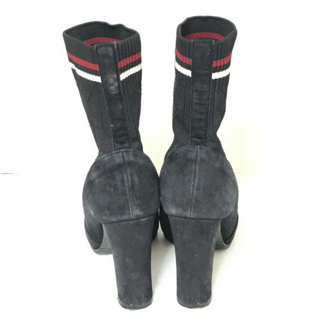DIANA(ダイアナ)のDIANA(ダイアナ) ショートブーツ 23 レディース - 黒×レッド×白 ニット×スエード レディースの靴/シューズ(ブーツ)の商品写真