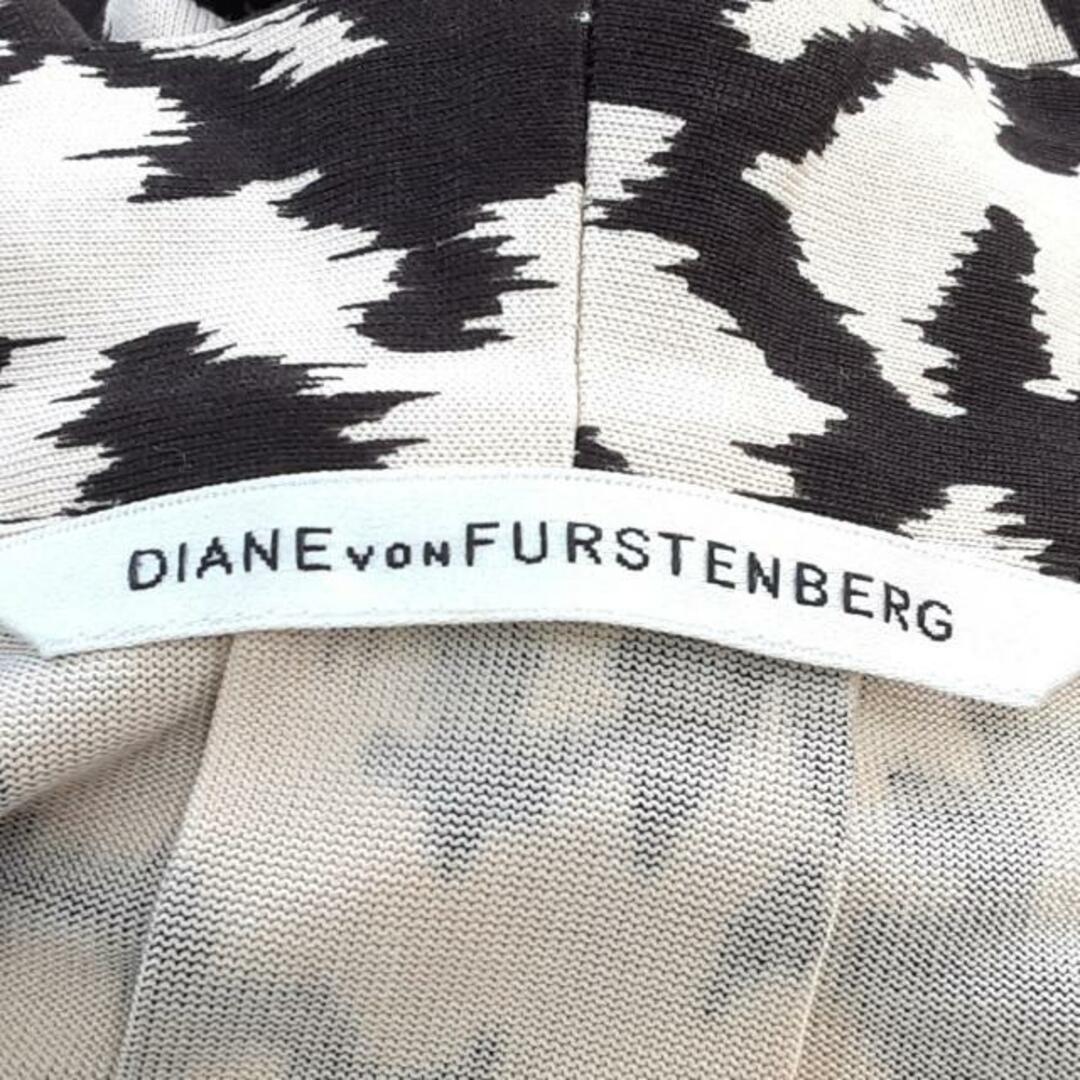 DIANE von FURSTENBERG(ダイアンフォンファステンバーグ)のDIANE VON FURSTENBERG(DVF)(ダイアン・フォン・ファステンバーグ) ワンピース サイズ2 S レディース美品  ベージュ×ダークブラウン シルク/ノースリーブ/ひざ丈 レディースのワンピース(その他)の商品写真