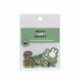 ミッフィー(miffy)のミッフィー＆スナッフィー フレークシール（グリーン） 文具 文房具 miffy and snuffy 23AW 日本製(ノートPC)