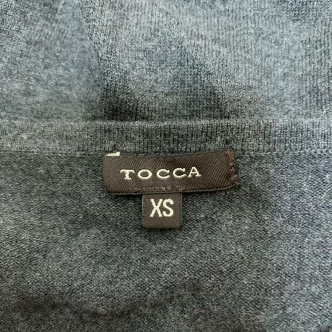 TOCCA(トッカ)のTOCCA(トッカ) カーディガン サイズXS レディース美品  - ダークグレー 長袖/ニット/ラインストーン/ショート丈 レディースのトップス(カーディガン)の商品写真