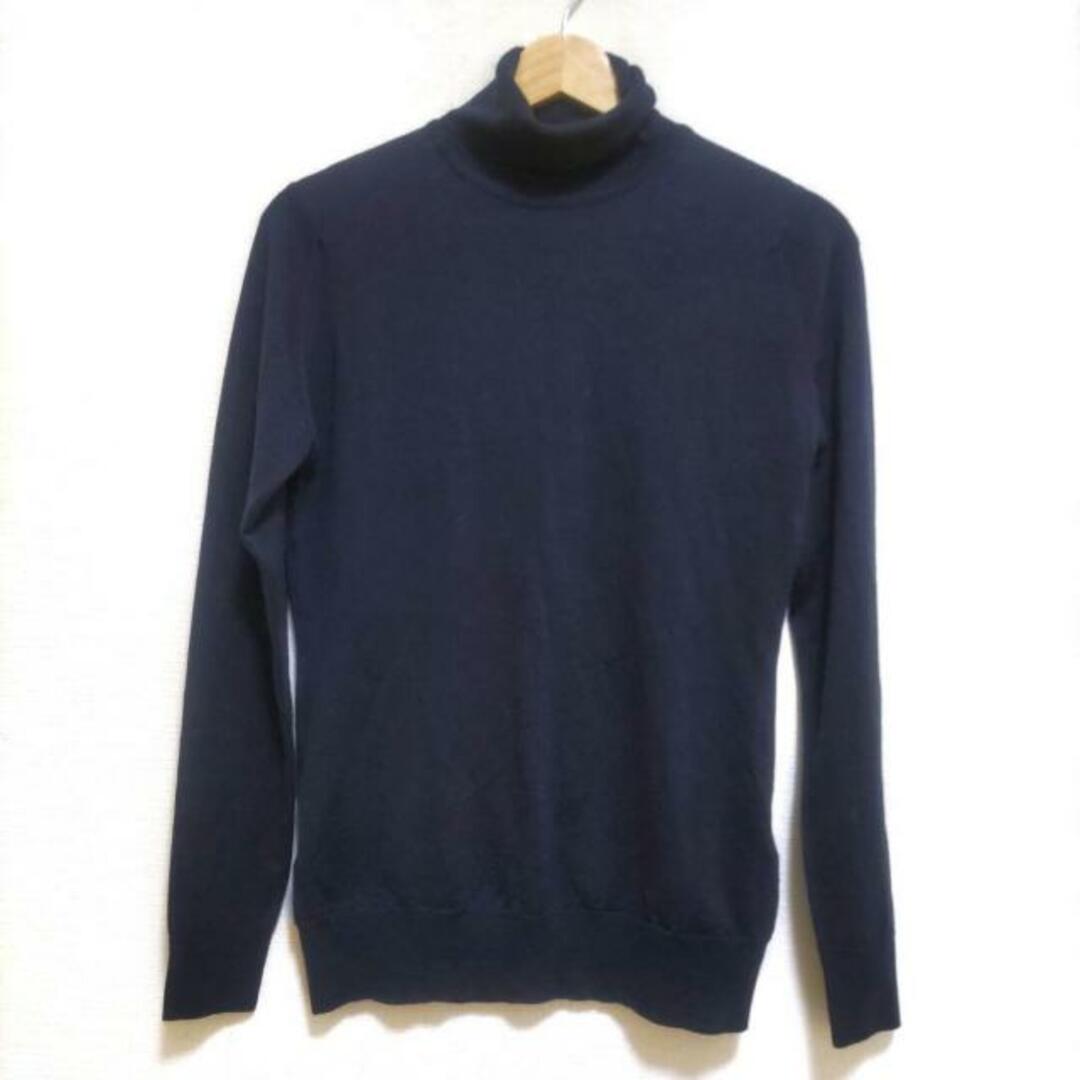 JOHN SMEDLEY(ジョンスメドレー)のJOHN SMEDLEY(ジョンスメドレー) 長袖セーター サイズM レディース美品  - ネイビー タートルネック レディースのトップス(ニット/セーター)の商品写真