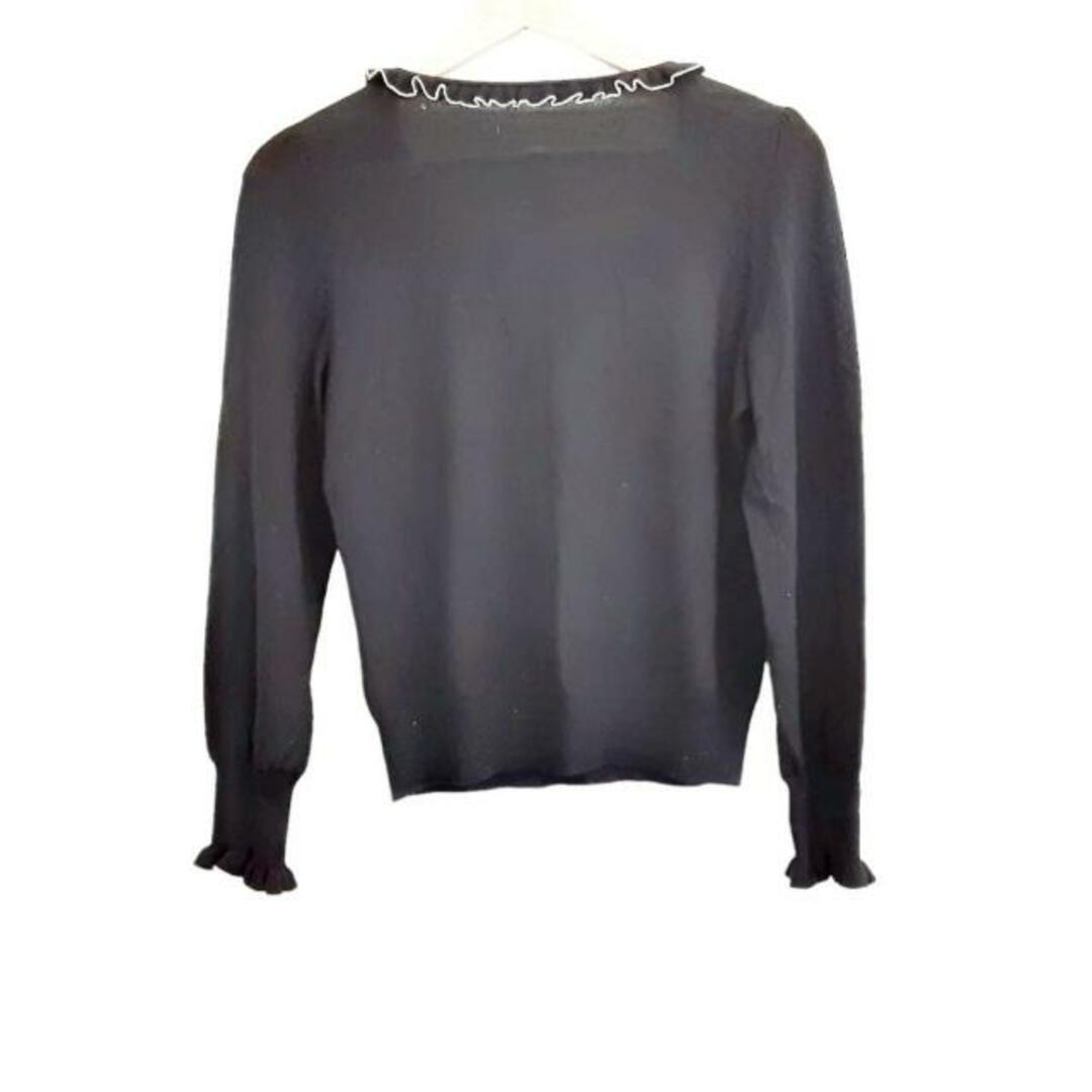 TO BE CHIC(トゥービーシック)のTO BE CHIC(トゥービーシック) 長袖セーター サイズ3 L レディース美品  - 黒×白 クルーネック/フラワー(花)/ビジュー レディースのトップス(ニット/セーター)の商品写真