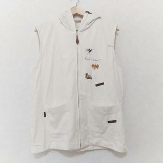 カールヘルム(Karl Helmut)のKarlHelmut(カールヘルム) パーカー サイズL メンズ美品  - アイボリー×ブラウン×マルチ ノースリーブ/イヌ/刺繍(パーカー)