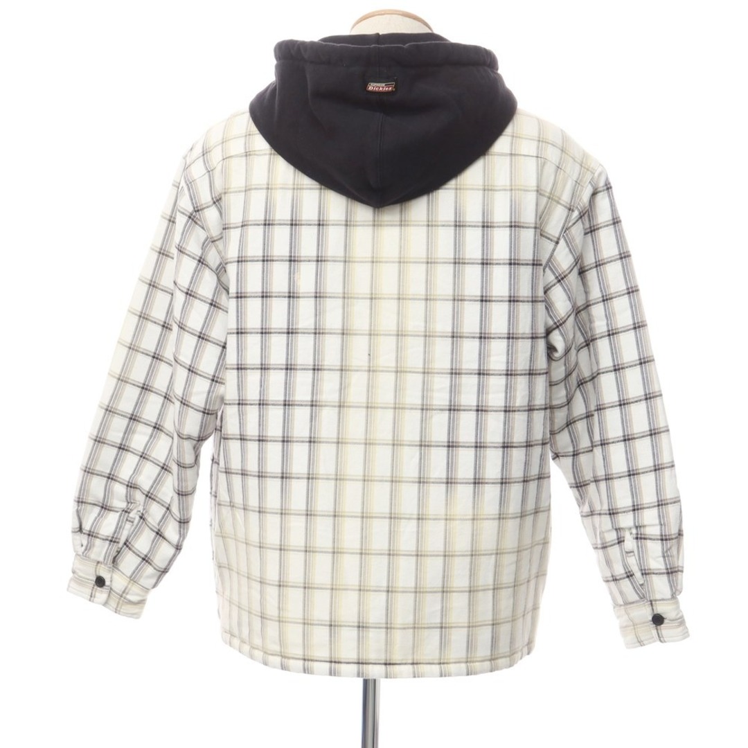 Supreme(シュプリーム)の【中古】シュプリーム Supreme 2023年秋冬 Dickies Plaid Hooded Zip Up Shirt 中綿 フーディーシャツブルゾン ホワイトxブラック×ベージュ【サイズS】【メンズ】 メンズのトップス(シャツ)の商品写真